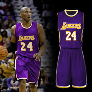 千格鹿nba勇士庫里球衣湖人東契奇籃球服套裝男款比賽校隊隊服定制團購 24號科比-湖人紫色 XL碼（165-170CM 120-140斤）