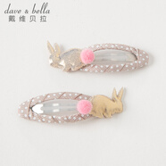 戴維貝拉（DAVE＆BELLA）【兩只裝】?jī)和l(fā)夾組合小女孩禮物女童頭飾寶寶發(fā)卡可愛(ài)幼兒發(fā)飾 兔子組合DB3224632 5CM