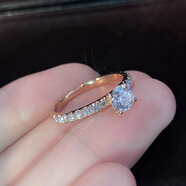wish跨境ebay歐美簡(jiǎn)約鍍S925銀戒指求訂結(jié)婚對(duì)戒婚戒浪漫 玫瑰金 6號(hào)