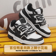 WE FLOWER小花鞋2025春季新款男女百搭國潮多巴胺軟底透氣運動(dòng)休閑板鞋 熊貓色 43