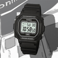 卡西歐（CASIO）手表運(yùn)動(dòng)經(jīng)典復(fù)古方塊小方表學(xué)生F108WHC-7B 7A 1A 4A 2A 電子表 F-108WH-1A磨砂黑 【附加貼膜】