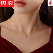 達禾夢(mèng)送女友+圣誕樹(shù)項鏈女銀鋯石沙弗萊寶石吊墜鎖骨鏈許愿樹(shù)2022年新 金色，大版圣誕樹(shù)項鏈