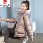皮爾卡丹（pierre cardin）短款羽絨棉服女秋冬季新款寬松加厚保暖免洗亮面時(shí)尚洋氣外套 紫色 3XL 建議125-155