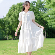 方糖姑娘少女連衣裙仙氣超仙森系高初中學(xué)生大童夏2025新款裙子白色公主裙 5069DYR米色連衣裙 XXL