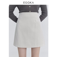 EGGKA 高腰純色半身短裙女夏季新款高級(jí)感時(shí)尚流行西裝通勤風(fēng)包臀a字裙 杏色（春夏款）E24B3097AF S