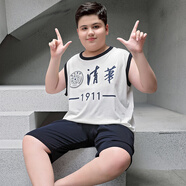 胖童裝兒童睡衣夏季莫代爾背心胖男孩加肥加大碼青少年寬松家居服 無袖莫代爾LDE 902清華 180cm身高165-170體重140-160斤