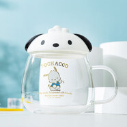 Hello Kitty三麗鷗高硼硅玻璃杯馬克杯喝水杯帶蓋卡通可愛(ài)杯子泡茶家用庫洛米 帕恰狗帶蓋玻璃杯 400ml