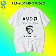 牧獸 夏季新款銳龍AMD Ryzen A粉 VEGA短袖個性衣服圓領男裝T恤2025 白色6 3XL【185-200斤】