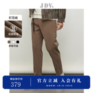 杰帝梵（J.D.V）男裝秋冬新款純色松緊腰燈芯絨褲舒適直筒褲休閑褲長褲 卡其 M 175/80B