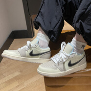 耐克（NIKE） air jordan 1 耐克男鞋春季新款女鞋aj1低幫板鞋休閑籃球鞋 HQ3440-101 米棕色 38.5