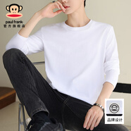 大嘴猴（paul frank）休閑長(cháng)袖T恤男秋季修身新款純棉圓領(lǐng)打底衫男裝百搭潮流體恤上衣 201C白色【官方正品】 M【建議105-125斤】
