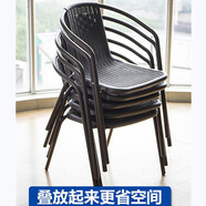 自力藤椅手工編織塑料仿滕椅家用電腦椅子鐵藝靠椅靠背圍椅餐椅單人椅 加高仿藤 (2把起發(fā))標(biāo)價是單把價