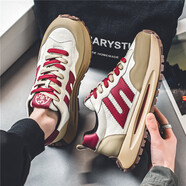 羅蘭船長(cháng)【官方名品 原裝直郵】【品牌男鞋 匠心制作】四季休閑運動(dòng)男鞋 米紅 43 標準運動(dòng)鞋尺碼