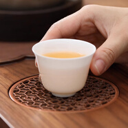 一品工坊超薄胎骨瓷茶杯不燙手白瓷小茶碗品茗杯潮州工夫茶具家用喝茶杯子 風(fēng)鈴杯【6只】