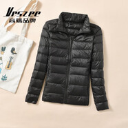 VRSZEE高端品牌羽絨服女輕薄立領(lǐng)2025秋冬新款時(shí)尚百搭顯瘦輕便外套 立領(lǐng)黑色 5XL