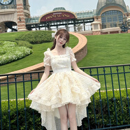 勤記成人禮服女18嵗禮服 學(xué)生蓬蓬裙法式在逃公主風(fēng)燕尾連衣裙 圖片色 S