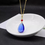 動(dòng)漫周邊哈爾的移動(dòng)城堡項鏈耳夾水滴耳環(huán)cosplay戒指吊墜宮崎駿 寶藍色項鏈（50cm）