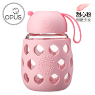 OPUS耐熱玻璃杯男女士便攜水杯帶蓋學(xué)生創(chuàng  )意潮流隨手杯可愛(ài)小杯子 甜心粉 340ml