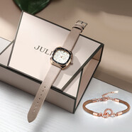 聚利時（Julius）手表女禮盒多功能六針氣質防水石英女士學生手表卡其色MGSL-1443A