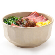 殼氏唯（HUSKS WARE）稻殼飯碗簡約中式家用湯碗面碗泡面碗沙拉碗大碗碗筷整套餐具套裝 木紋湯面碗15cm*6.8cm（2個）