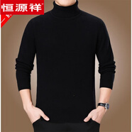 恒源祥2024新款羊毛衫男秋冬季加厚高毛領(lǐng)毛衣中青年男裝打底純羊毛絨衫 高.領(lǐng) 黑色 M 165《適合100-120斤》