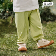 歐孕（OUYUN）兒童春秋季防蚊褲長(cháng)褲男女童薄款冰感褲寶寶褲子休閑外出穿冬季 復古綠 130碼
