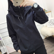泰起防寒保暖戶外沖鋒衣三合一女兩件套可拆卸登山服抓絨外套工作服 黑色/女 L