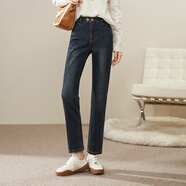 逸陽(yáng)冬季新款黑色顯瘦煙管法棍褲子直筒牛仔褲女小個(gè)子 霧霾藍-冬季 31