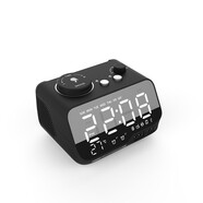MOZUO M9 藍(lán)牙音箱鬧鐘音響家用床頭收音機(jī)低音炮電腦桌面多功能插卡有源迷你時(shí)鐘大音量手機(jī)充電 黑色