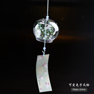 傾沫風(fēng)鈴日式 和風(fēng)玻璃彩繪門飾家居掛飾創(chuàng)意禮物七夕送女生朋友 可愛兔子