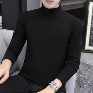 嘉曄純色衛(wèi)衣男長袖t恤男衣服潮圓領(lǐng)男女學(xué)生體恤打底衫 德絨黑色2 XL