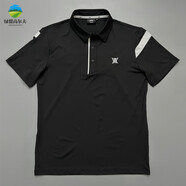 GOLF24夏季高爾夫球服男款短袖T恤POLO戶外運動衣防曬冰感輕薄舒適 黑色 XXL