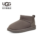 UGG秋季女士休閑舒適平底純色圓頭時(shí)尚經(jīng)典短筒靴雪地靴 1116109 GREY | 灰色 36