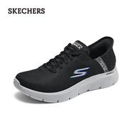 斯凱奇（Skechers）男鞋秋季Slip ins閃穿鞋透氣健步鞋216324 黑色/灰色/BKGY 42