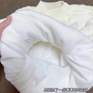 AEMAPE加絨加厚毛衣女2025年新款春秋冬針織麻花短款學(xué)生套頭寬松慵懶風(fēng) 米白加絨加厚 S (160) -