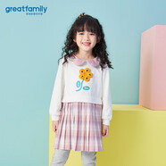 歌瑞家（greatfamily）兒童裙子春秋季女童裝兒童長袖裙子白色裙子樂友 白色 90