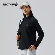 探拓（TECTOP）抓絨衣男女立領(lǐng)打底衫加厚保暖衛衣沖鋒衣內膽保暖衣服 女款黑色 M