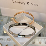 CENTURY& KINDLE輕奢高級(jí)感滿天星情侶手鐲刻字男女簡(jiǎn)約帶鉆鈦鋼玫瑰金色開(kāi)口手鐲 滿天星手鐲一對(duì)【聯(lián)系客服備注】