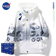 NASADKGM夾克外套男春秋季新款漸變色外套男女情侶款百搭寬松大碼上衣 620白灰（春秋款） M （建議95-110斤）