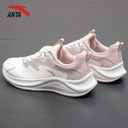 安踏（ANTA）女鞋運(yùn)動(dòng)鞋子女春季軟底網(wǎng)面透氣跑步鞋子輕便減震防滑學(xué)生慢跑鞋 象牙白/藕灰 37.5 (6.5)