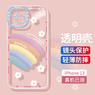 殼姐姐 適用蘋果13手機(jī)殼iPhone13保護(hù)套超薄透明彩繪卡通可愛風(fēng)鏡頭精孔全包TPU軟殼防摔軟包邊男女款