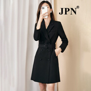 JPN香港潮牌長袖西裝連衣裙女2025春秋新款氣質(zhì)職業(yè)收腰顯瘦A字裙 黑色連衣裙長袖 M