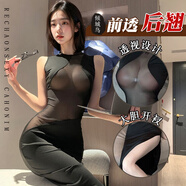 傾城鳥 情趣內(nèi)衣女性感睡衣透視開檔免脫制服誘惑夜店裙角色扮演SM網(wǎng)紅風蹦迪迷人風情套裝三點式丁字褲 024