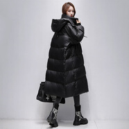 悅澈大碼羽絨棉服女200斤顯瘦韓系胖妹妹冬季加厚中長(zhǎng)款過(guò)膝保暖裝外 米白色 M_90-115斤