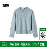 森馬（Semir）史努比系列毛衣女冬彩點含羊毛插肩袖繡花圓領(lǐng)套頭衫101724107025