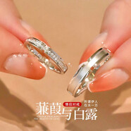愛(ài)情故飾冰川對(duì)戒999足銀情侶戒指男女款活口生日520禮物送女友情人節(jié)禮物 蒹葭與白露情侶戒指一對(duì)價(jià)