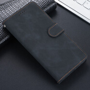 佩諾小米R(shí)edmi Note12手機(jī)殼Note12pro翻蓋式彩繪保護(hù)套超強(qiáng)防摔防護(hù)錢包插卡支架新款輕奢保護(hù)殼 【卡.磨砂翻蓋搭扣皮套】黑色 紅米Note12pro