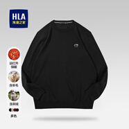 海瀾之家（HLA）針織衫男春季新款圓領(lǐng)保暖毛衣男裝時(shí)尚百搭休閑打底套頭衫男上衣 黑色G4 170/88A/M