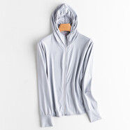 繼方 UPF50+防曬衣女夏季韓版皮膚衣男防紫外線(xiàn)短外套戶(hù)外運動(dòng)防曬服休閑連帽防曬衫薄款寬松冰絲 常規碼-淺灰（適合85-130斤）