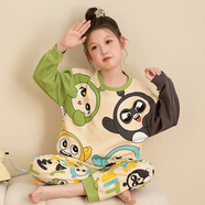貼心熊春秋季兒童睡衣女童家居服套裝寶寶純棉長(zhǎng)袖夏季女孩大童親子母女 24549 110cm 8碼【身高95-105cm】